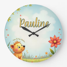 horloge murale pour enfants personnalisée - nom cu
