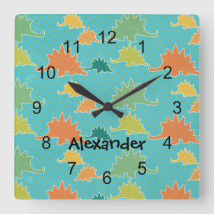 Horloge murale pour enfants Stegosaurus Dinosaur
