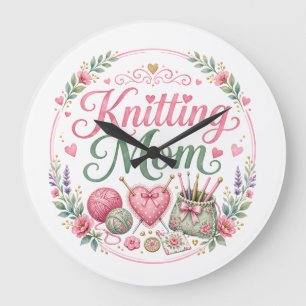 Horloge murale pour maman tricoteuse