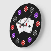 Horloge murale pour salle de jeu de jetons de poke (Angle)