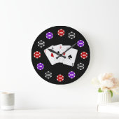 Horloge murale pour salle de jeu de jetons de poke (Maison)