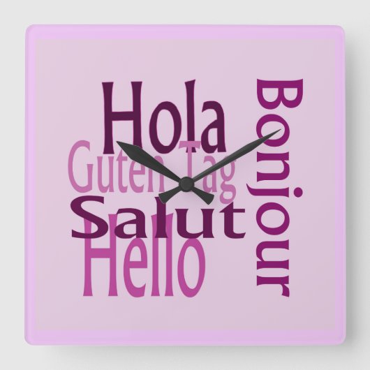 Horloge murale pourpre acrylique (Recto)