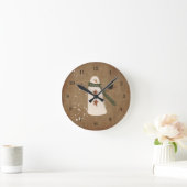 Horloge murale primitive de Snowman (Maison)