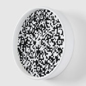 Horloge murale QR Code Design moderne noir et blan (Angle)