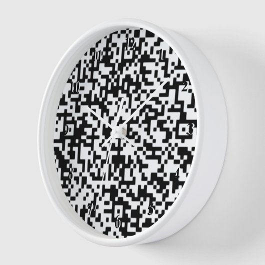 Horloge murale QR Code Design moderne noir et blan (Angle)