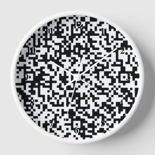 Horloge murale QR Code Design moderne noir et blan (Recto)