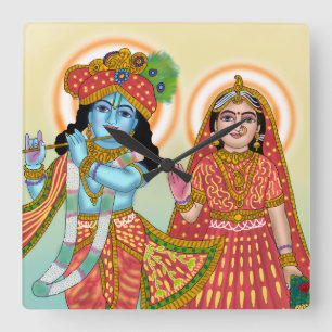 Horloge murale Radha Krishna