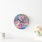 horloge murale Rainbow Unicorn - Nom modifiable (Maison)