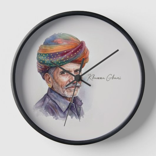 Horloge murale rajasthani "Khamma Ghani" (Recto)