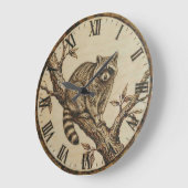 Horloge murale Raton laveur - Décoration de cabane (Angle)
