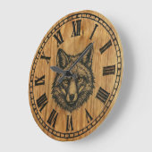 Horloge murale renard - Style bois faune (Angle)