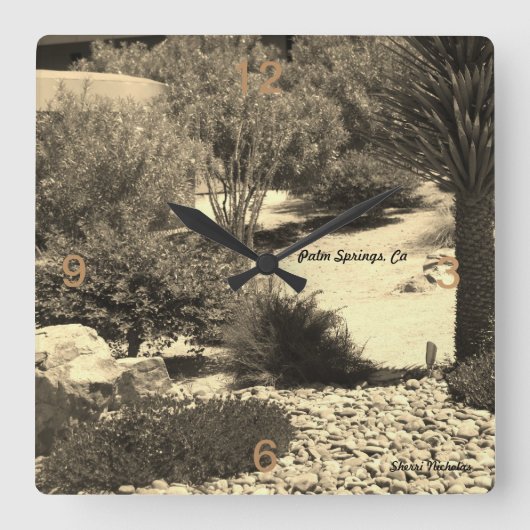 Horloge murale, Ressorts Palm, Ca (Recto)