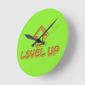 Horloge murale Rétro 8 bits FACILE - Vert Citron (Angle)