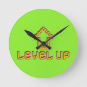 Horloge murale Rétro 8 bits FACILE - Vert Citron (Recto)