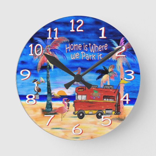Horloge murale rétro pour camping-car (Recto)