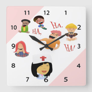 Horloge murale riante de clinique d'humour