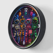 Horloge murale Robots party time (Angle)