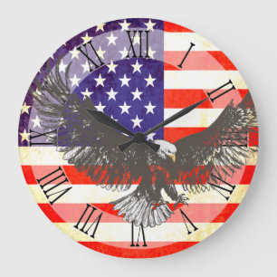 Horloge murale romaine d'aigle patriotique de