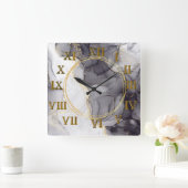 Horloge murale romaine design en marbre (Maison)