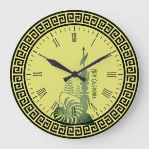 Horloge murale rond  flèche faîtière kanak