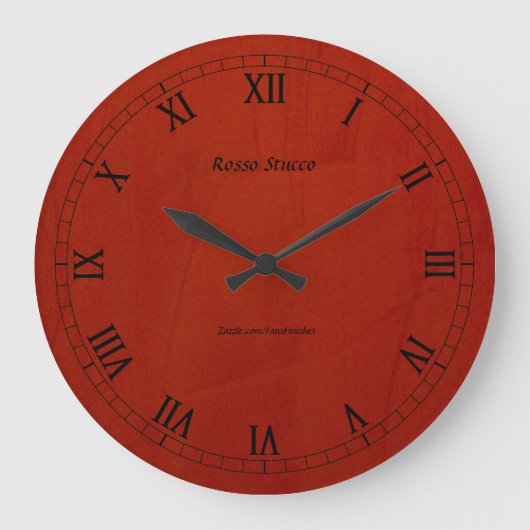 Horloge murale ronde à finition fausse Rosso Stucc (Recto)