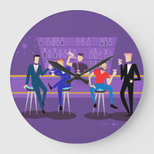 Horloge murale ronde acrylique de rétro bar gay