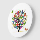 Horloge murale ronde avec des papillons ! (Angle)