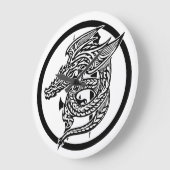 Horloge murale ronde de dragon d'aile (grande) (Angle)