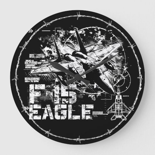 Horloge murale ronde de F-15 Eagle (grande) (Recto)