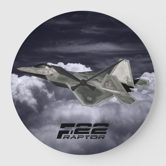 Horloge murale ronde de F-22 RAPTOR (grande) (Recto)