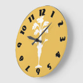 Horloge murale ronde de jaune "de temps croquant" (Angle)