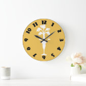 Horloge murale ronde de jaune "de temps croquant" (Maison)