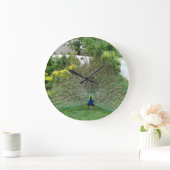 Horloge murale ronde de paon (grande) (Maison)