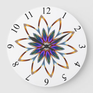 Horloge murale ronde de pleine floraison (grande)