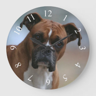 Horloge murale ronde de portrait de chien de
