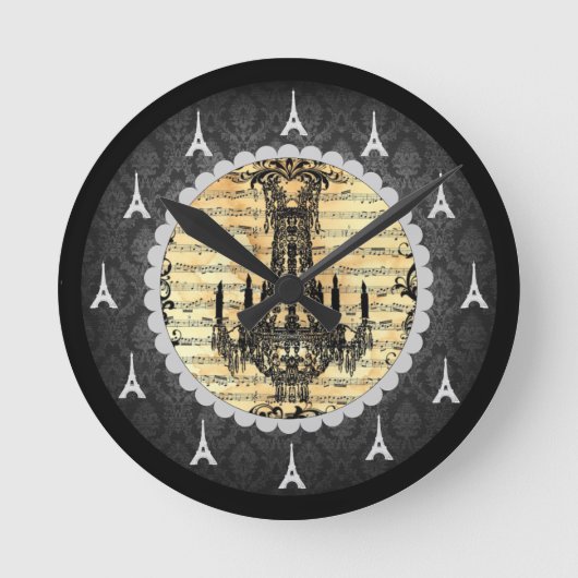 Horloge murale ronde de Tour Eiffel fait sur (Recto)