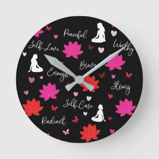 Horloge murale ronde | Design Lotus de soins perso