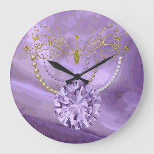 Horloge murale ronde d'or de parties scintillantes