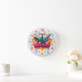 Horloge murale, ronde en acrylique de 8" (Maison)