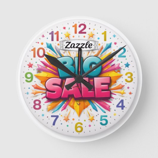 Horloge murale, ronde en acrylique de 8" (Recto)