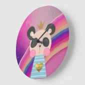 Horloge murale ronde en acrylique Panda roi (Angle)