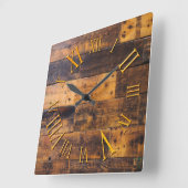 Horloge murale ronde en bois antique de chiffre (Angle)