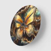 Horloge murale ronde en bois naturel de 10 pouces (Angle)