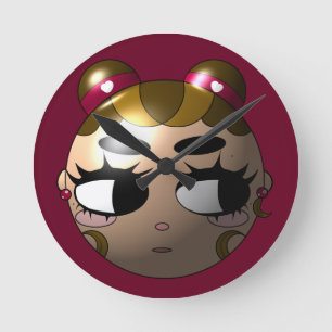 Horloge murale ronde en forme de personnage mignon