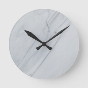 Horloge murale ronde en pierre de marbre 8 pouces
