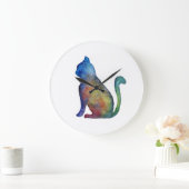 Horloge murale ronde (grande) chat (Maison)