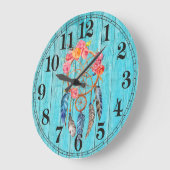 Horloge murale ronde (grande) de Dreamcatcher rust (Angle)
