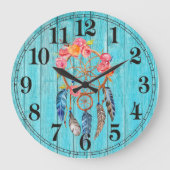 Horloge murale ronde (grande) de Dreamcatcher rust (Recto)