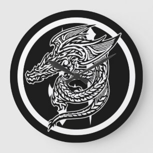 Horloge murale ronde (grande) Dragon d'aile