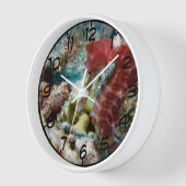 Horloge murale ronde hippocampe (Angle)